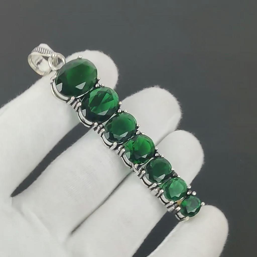 Green Tourmaline Pendant, 925 Sterling Silver Pendant, Handmade Pendant, Antique Pendant, Green Tourmaline Gemstone Pendant, Anniversary Gift