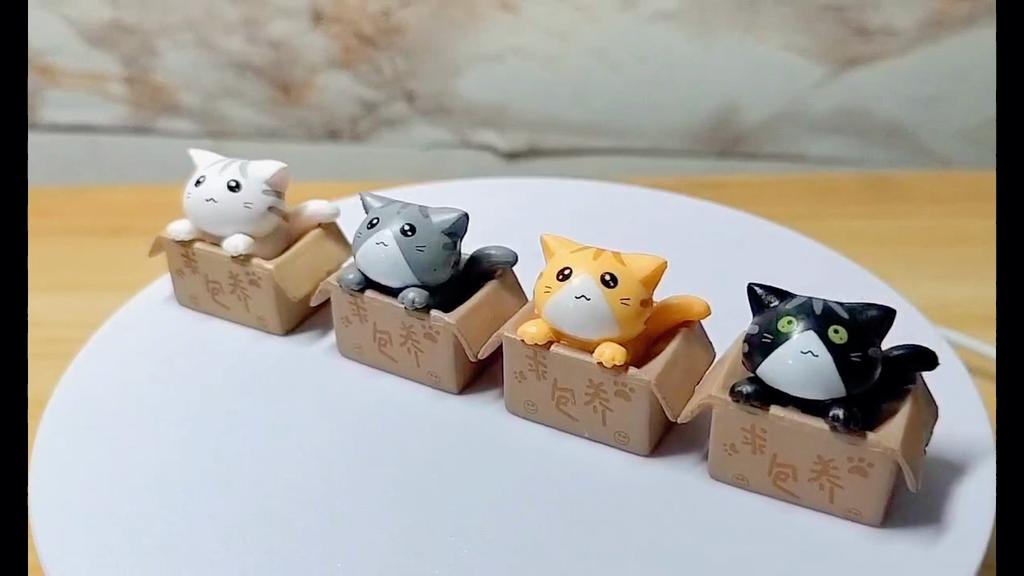 4Pcs DIY Fairy Garden Decoration Cute Animal Cat Miniatures Mini Figures Moss Terrarium Micro Landscape
