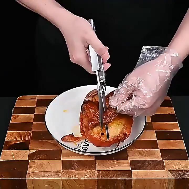 Household Stainless Steel Barbecue Vegetables Shear Aluminium Alloy Handle Powerful Chicken Bone Scissors Kitchen Shaer