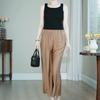 Summer High Waist Wide Leg Pants Women Clothes Casual Elastic Waist Plus Size Black Pants