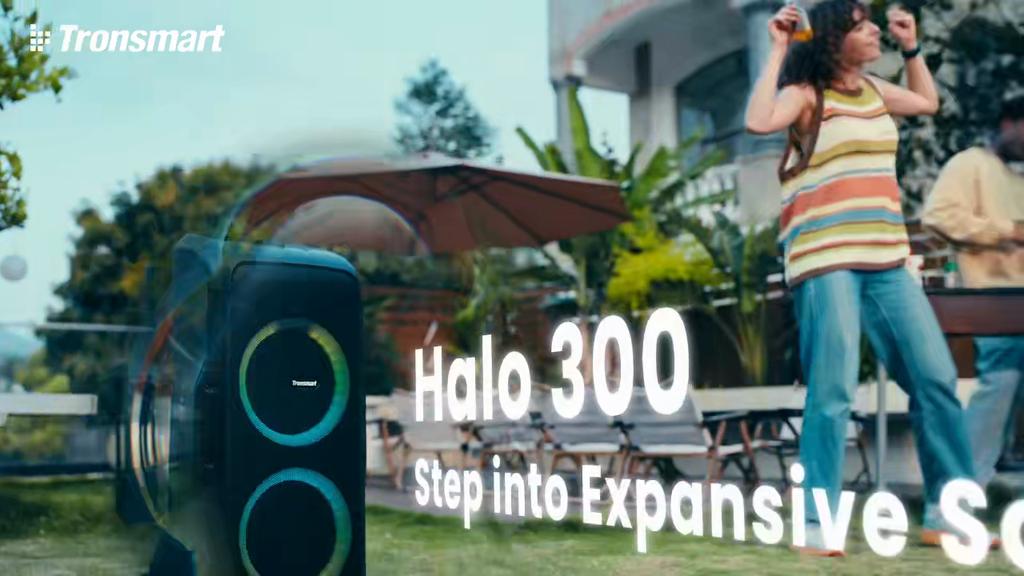 Tronsmart Halo 300 Φορητό Ηχείο Πάρτι 240W Ισχύς 20Ώρες Λειτουργίας Είσοδος Μικροφώνου/Κιθάρας Αδιάβροχο IPX4 Προσαρμόσιμα Φώτα