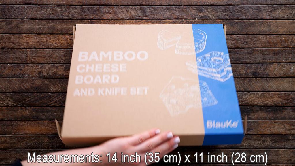 Bamboo Cheese Board Set - Charcuterie Board with 4 Cheese Tools - Serving Platter Tray, Anniversary Christmas Birthday Gift