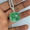 Natural Emerald 133 Ct CERTIFIED Square Cushion Cut Pendant 925 Starling Silver MY.PD-157-NS