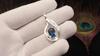 London Blue Topaz Gemstone 925 Sterling Silver Women's Jewelry Elegant Zircon Pendant 1.4" For Wedding Gift CZP-16-10