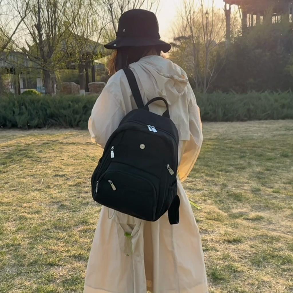 Women's Solid Color Backpack Travel Backpack Student Schoolbag