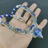 Lapislazuli 925 Sterlingsilber Halskette Tibetanische Silberkette Böhmische Antike Halskette Handgefertigter Schmuck Nepalesische Halskette Geschenk für beste Freunde
