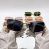 Rimless Cat Eye Sunglasses Women Fashion Trendy Eyewear