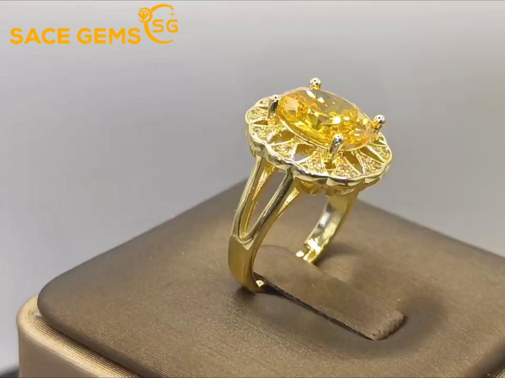 Sace Gems Klasický zirkonový prsten ze slitiny mědi, dámské šperky, svatební dárek pro párty