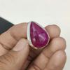 Dainty Kashmir Ruby Adjustable 925 Sterling Silver Ring - Fits US Sizes 6 To 11 - Handmade Boho Jewelry for Women & Men, Wadding Gifts