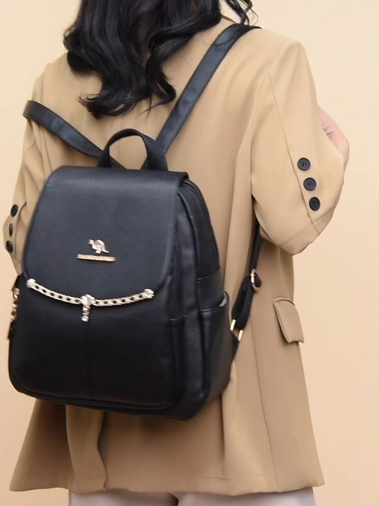 Jednobarevný dámský batoh středního věku s velkou kapacitou, taška pro matku, cestovní batoh