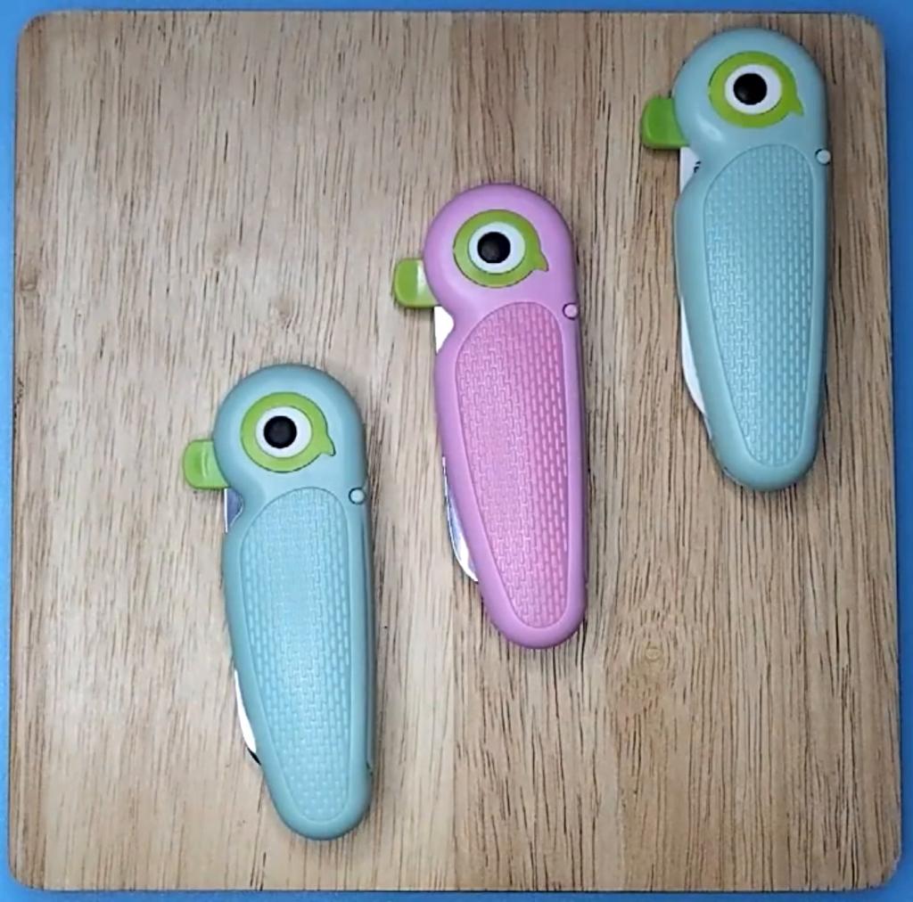 Cute Cartoon Ceramic Cutter  Folding Fruit Knife Kitchen Kids Auxiliary Knives Mini Portable Sharp Knife Peeler