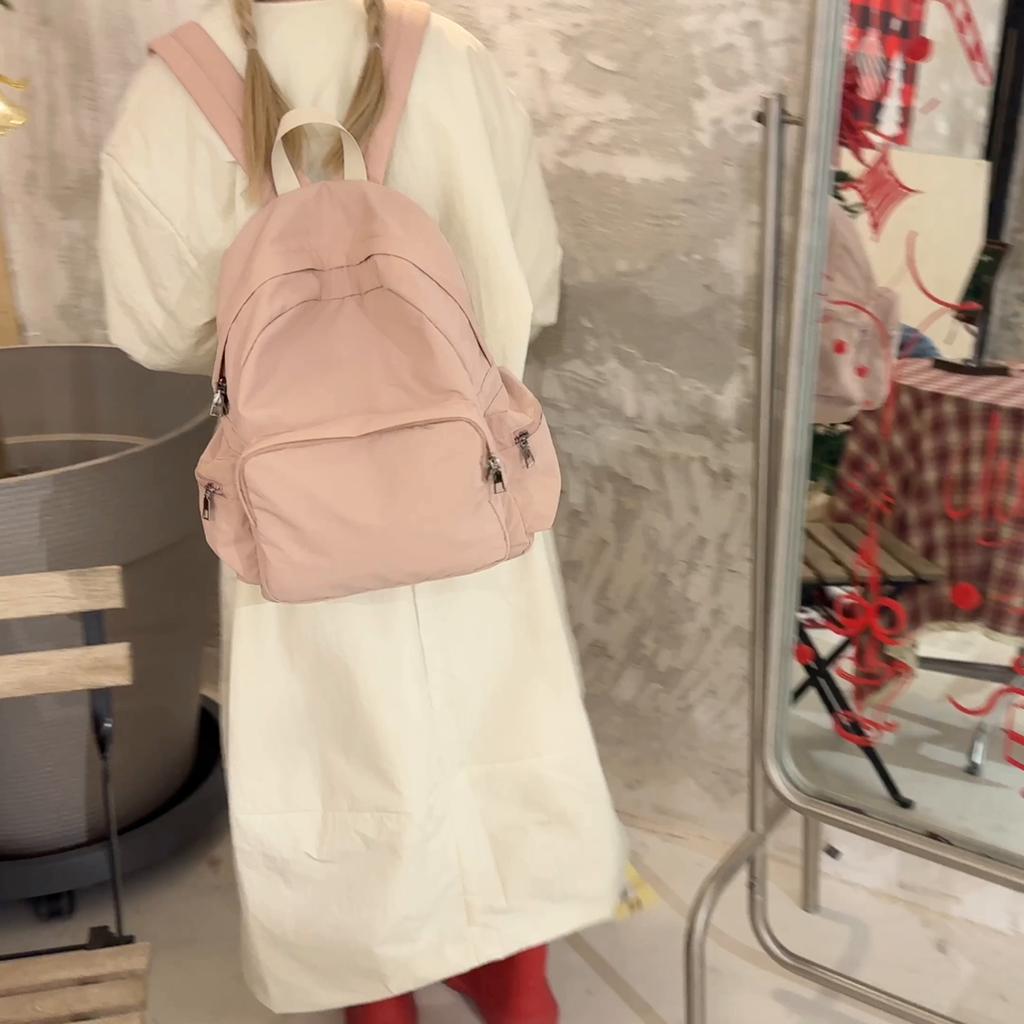 Nylon Backpack Women's Large Capacity Backpack Student Travel School Bag