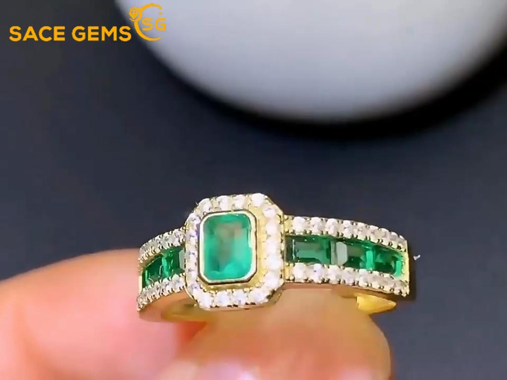 Sace Gems Klassisk kobberlegering sirkonring damesmykker bryllupsløftefestgave