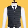 Autumn Winter Down Cotton Men Coat Vest Fashion Button Cardigans Thicken Warm Solid V-Neck Casual Versatile Sleeveless Jackets