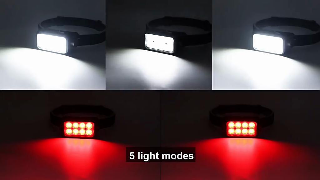 Rechargeable Headlamp 1000 Lumen Motion Sensor Waterproof Bright COB Headlight Work Light for Running Hiking Walking Camping