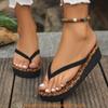 Summer Thick Soled Wedge Flip Flops With Rubber Sole For Womens Casual Beachwear