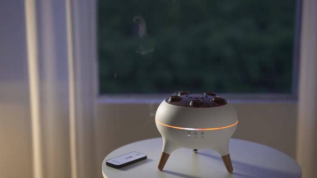 Silent Atomized Aromatherapy and Exhalation Circle Jellyfish Colorful Atmosphere Light Birthday Gift Voice-controlled Humidifier Technology 