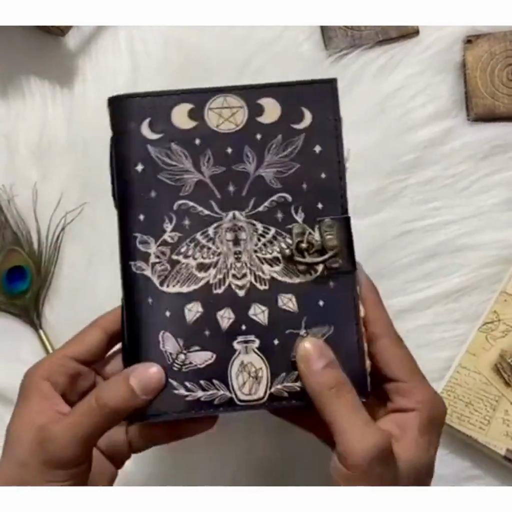 Blank Spell Book of Shadows Luna Moth Journal Witchcraft Supplies Moth Decor and Morpho Butterfly Print
