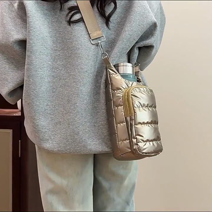 Portable Down Bottle Cover, Fashionable Insulation Foam Cup Cover, Multifunctional Kettle Protection Bag, Outdoor Waterproof Crossbody Bag