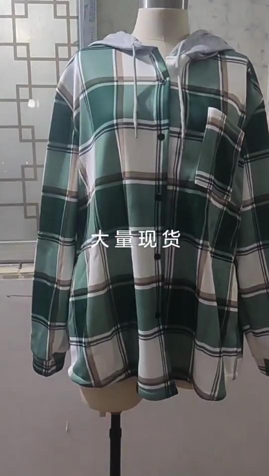 Casual Women's Large Plaid Style Women's Jacket Plaid Autumn and Winter New Style