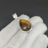 Natural Tiger Eye Gemstone Silver Pendant in 925 Sterling Silver- Handmade Design, Everyday Wear Jewelry, Unique Pendant Engagement Gifts