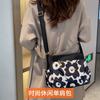Women's Nylon Crossbody Bag Floral Leopard Print Shoulder Bag Lightweight Casual Messenger Bag for Daily Travel
