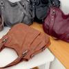 Vintage Women's Handbag Large Capacity Soft Leather Shoulder Bag Mother Bag