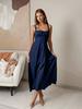 Neues Hosenträger-Kleid Sommermode Sexy Rückenfrei Ärmellos Denim-Kleid für Damen