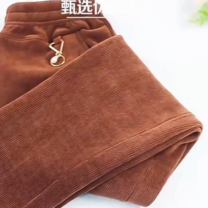 Hose Herbst Winter Cordhose Plus Samt Mittelalte Ältere Damen Locker Gerade