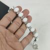 Natural White Coral Gemstone Handmade 925 Sterling Silver Bracelet, Blue Sapphire Bracelet For Wife , Unisex Bracelet Father's Day Gift