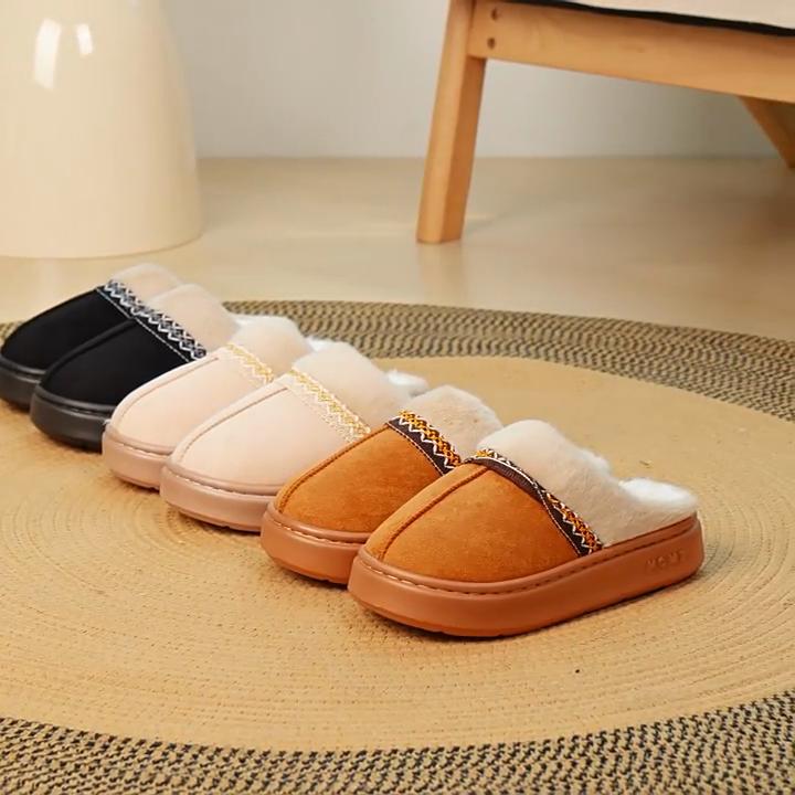 Women's Cotton Shoes with Winter Velvet and Thick Cotton Boots, Plus Size Versatile Women's Short Boots, One Foot Cotton Slippers