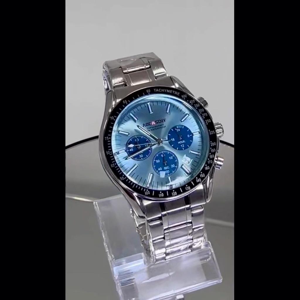 Men's Watches Luxury Round Quartz Wristwatch Waterproof Chronograph Watch for Men Auto Date Clock