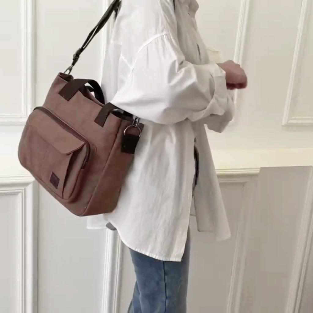 Canvas Bag Women's Commuter Shoulder Crossbody Bag Large Capacity Middle-aged And Elderly Mother's Bag Travel Bag