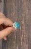 Sterling Silver Turquoise Ring - Vintage Boho Statement Ring for Women with Rope Border Design