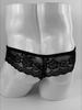 M-2XL Men's Sexy Briefs Lace Embroidery Wide Belt Thongs Panties Mesh Breathable See-Through Gay Erotic Underwear