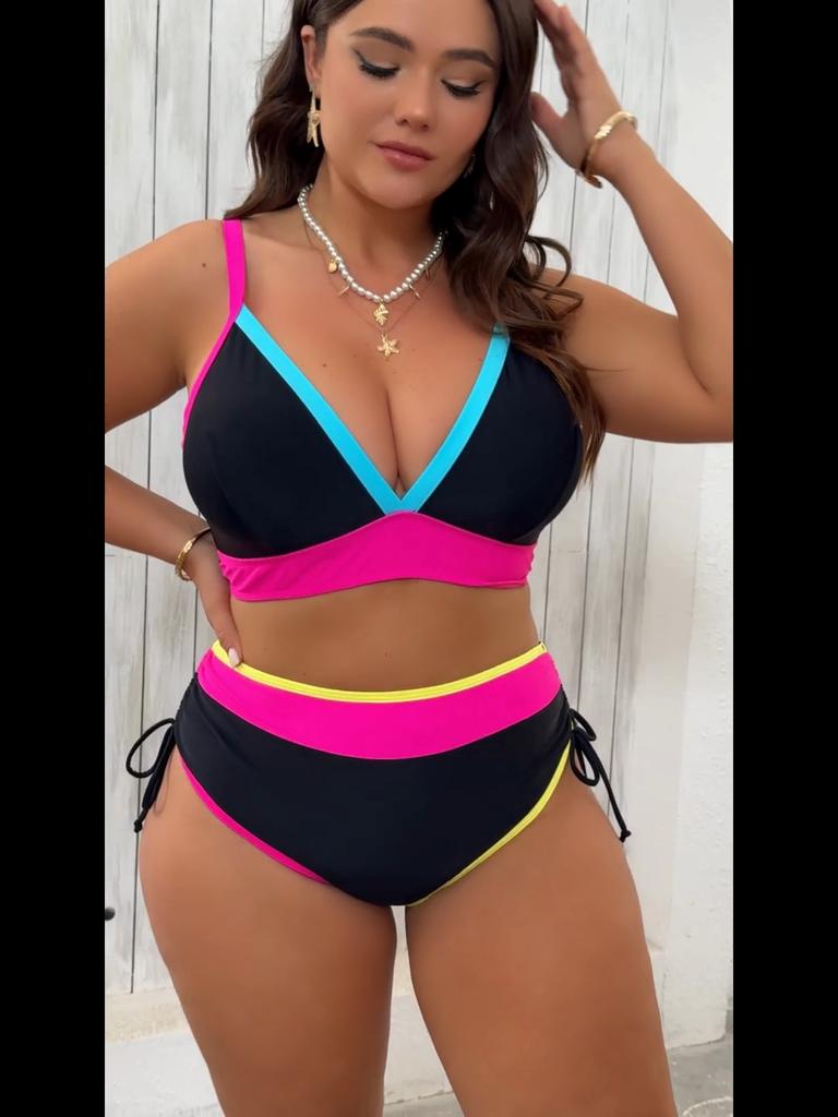 Sexy Damen Zweiteiliger Badeanzug Bedruckte Bademode Vintage Badeanzug Sommer Strandmode Tie Dye Bikini