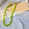 Green grape natural stone necklace, versatile and fashionable