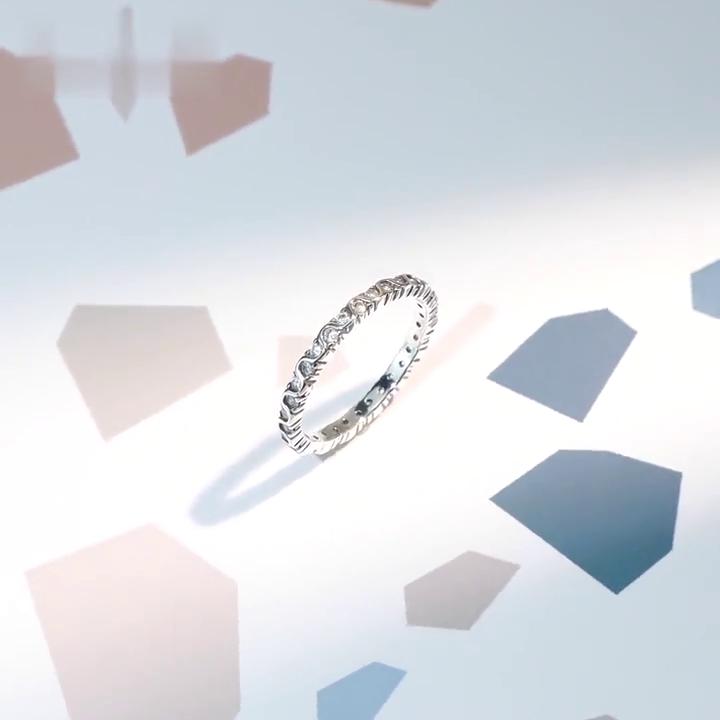 Tancise Classic 925 Sterling Silver  Zircon Ring Ladies Jewelry Wedding Promise Party Gift