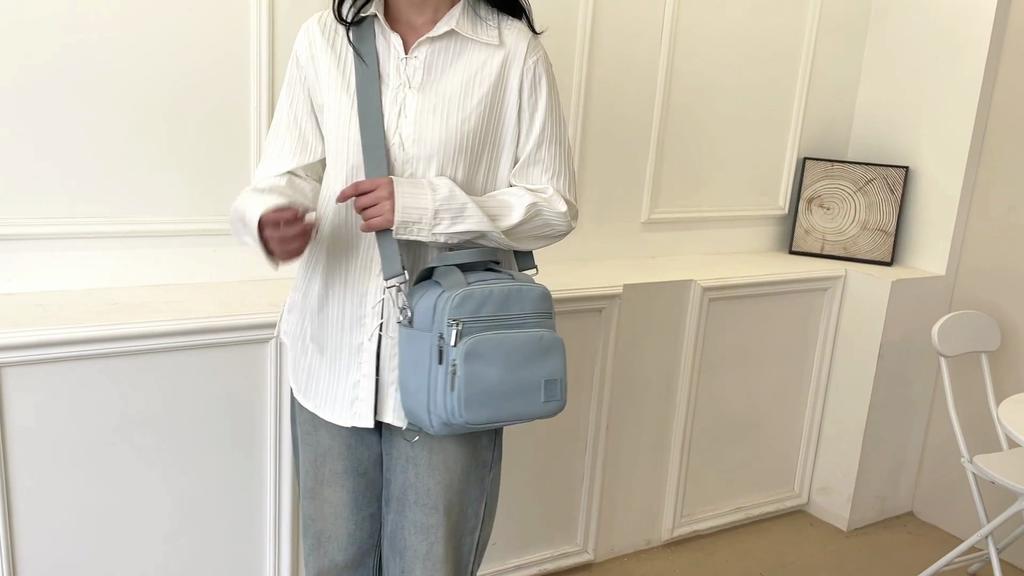 Women's Multifunctional Nylon Backpack Solid Color Shoulder Bag Crossbody Bag Commuter Handbag