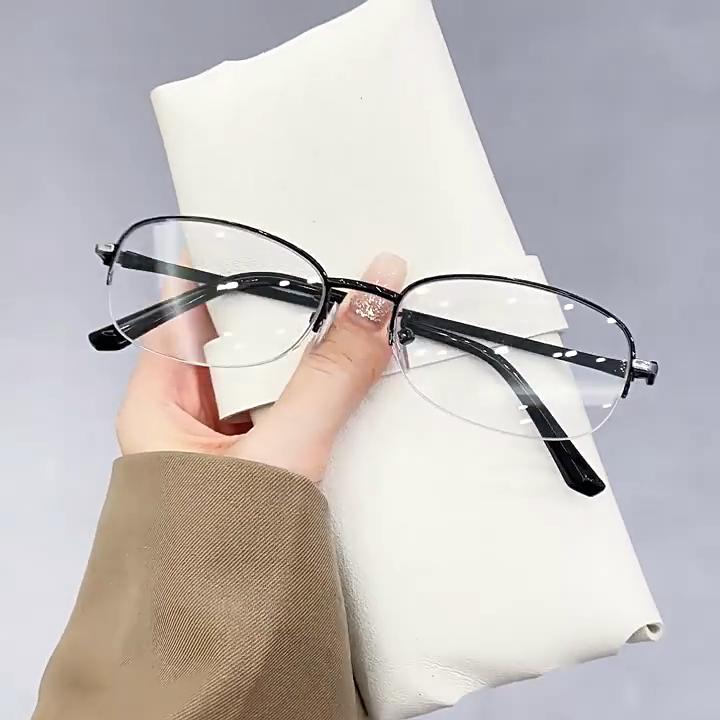 New Metal Half-frame Presbyopia Glasses Fashion High-definition Anti-blue Light Reading Glasses Women's Eyepieces Goggles