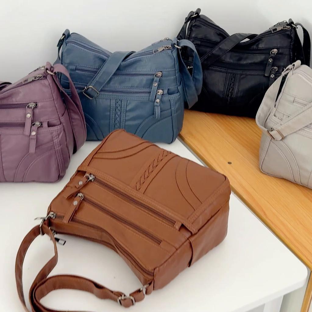 Vintage Multi-Layer Mother Bag Women's Large Capacity Crossbody Bag Middle-Aged and Elderly Shoulder Bag