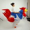 Colorful Inflatable Rooster Costume Halloween Makeup Dance Party Holiday Decorations, Big Inflatable Rooster Costume