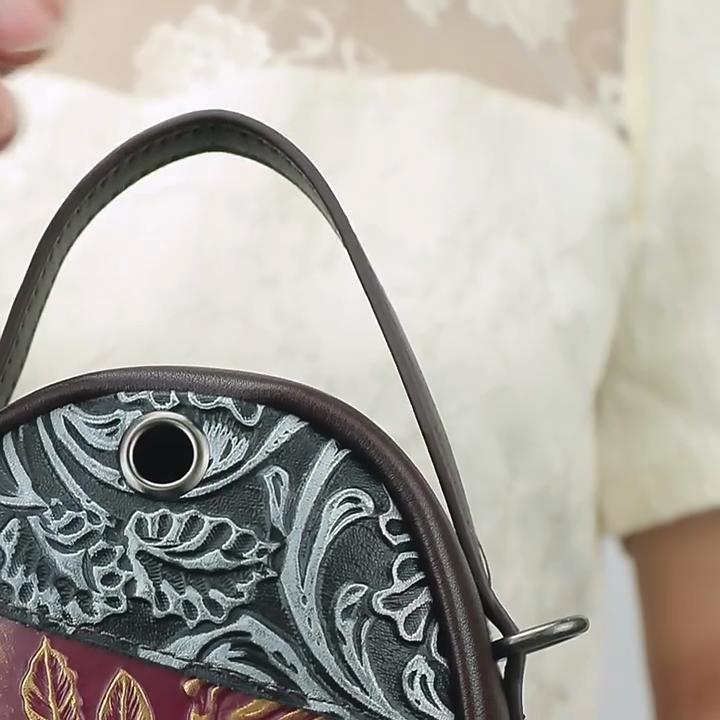 Johnature Vintage Pravá kůže Malé crossbody kabelky pro ženy Náhodné barevné prošívání Všestranné Měkké Hovězí kůže Tašky přes rameno