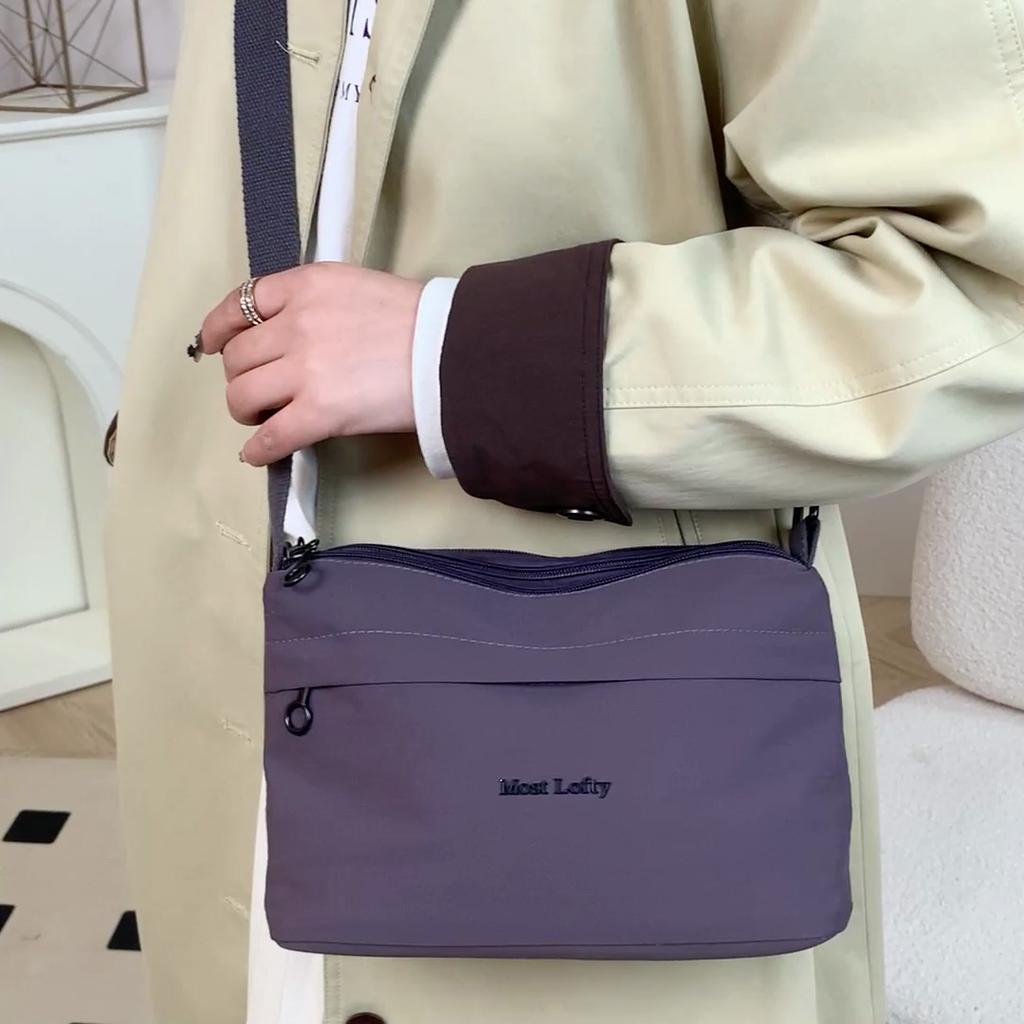 Women's Shoulder Bag Lightweight Large Capacity Multi-compartment Nylon Crossbody Bag