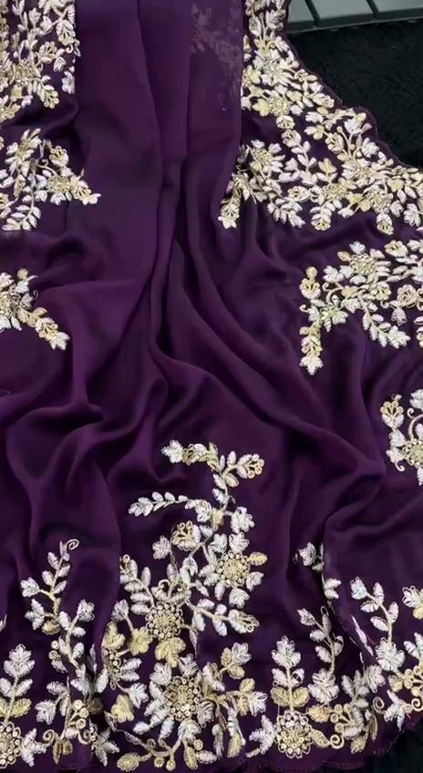 Pure Rangoli Silk with Sequence and Zari Embroidery Work