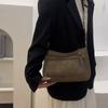 Women's Shoulder Bag Solid Color Vintage Shoulder Bag Large Capacity Commuter Crossbody Bag