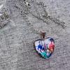 Beautiful Heart-shaped Necklace Featuring Van Gogh's Starry Night And Sunflower Design