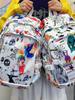 Student Schoolbag Campus Cartoon Printed Graffiti Backpack Women's Lightweight Large Capacity Backpack