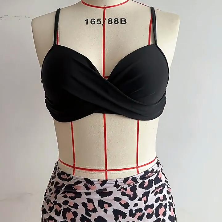 Women’s High-Waisted Bikini Swimsuit, Two-Piece Tummy Control Swimwear, Sexy Tight-Fit Tankini Bathing Suit