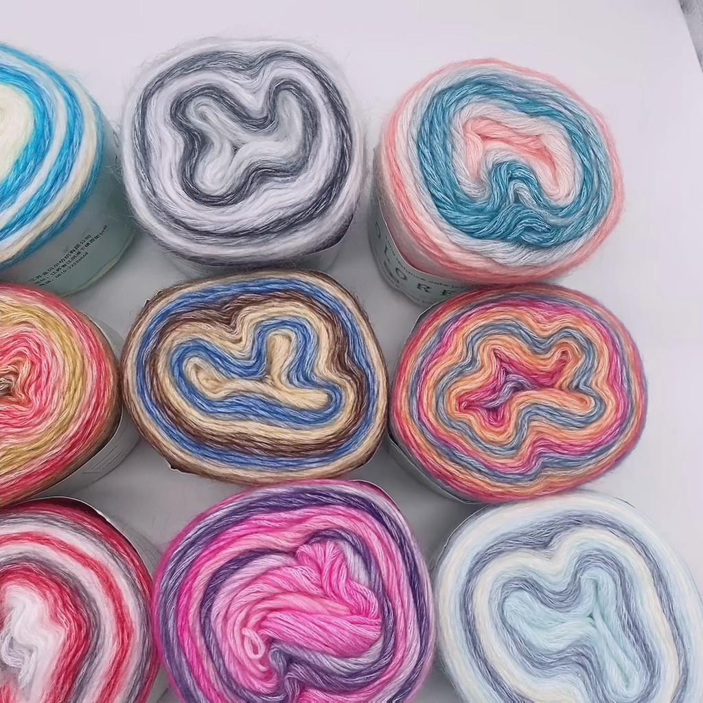3pcs Ombre Yarn Bundle Chunky Cotton for Knitting & Crochet Thick Gradient Blanket Yarn Kit Total 300g DIY Assortment